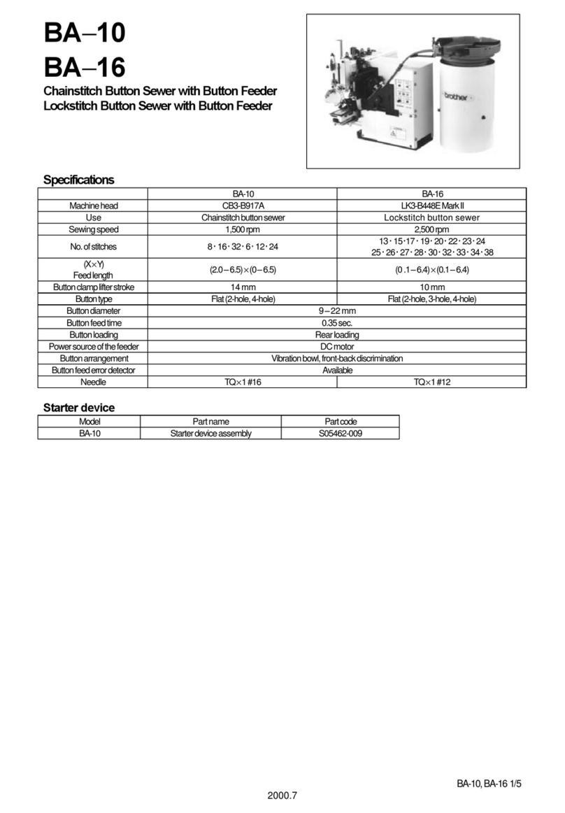 Brother BA-10 Specifications & parts list