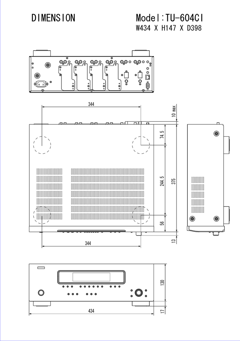 Denon TU-604CI - Multi-Zone Dual AM/FM Tuner Dimensions