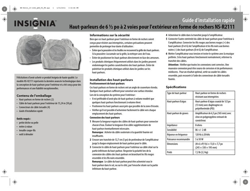 Insignia NS-R2111 - Simulated Rock Outdoor Speakers... Quick setup guide