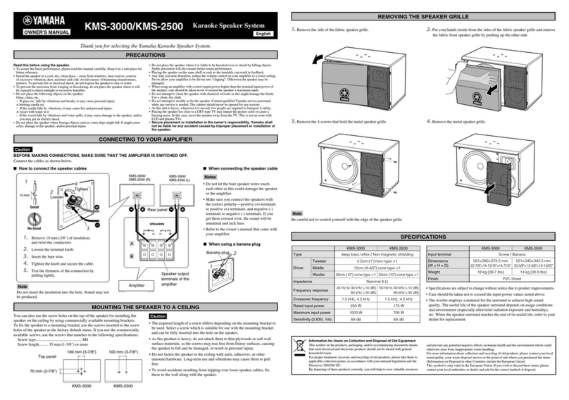 Yamaha KMS-2500 User manual