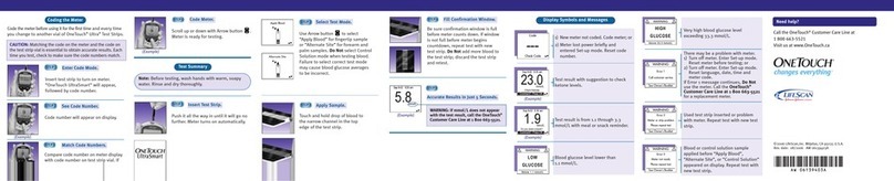 OneTouch ONETOUCH ULTRASMART Quick reference guide