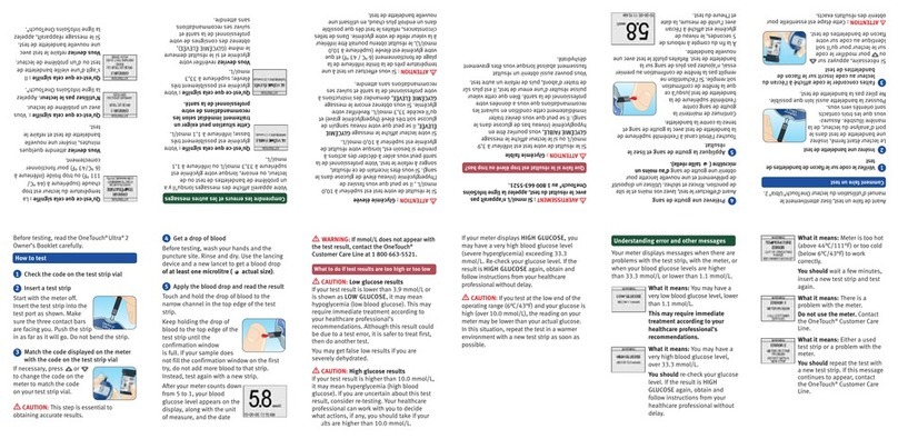 Lifescan ONETOUCH ULTRA2 Quick reference guide