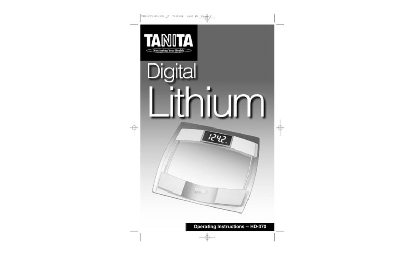 Tanita HD 370 operating instructions