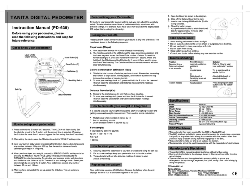 Tanita PD 639 manual