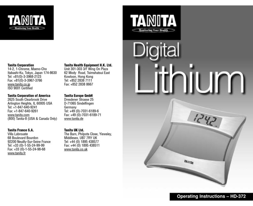 Tanita HD 372 operating instructions