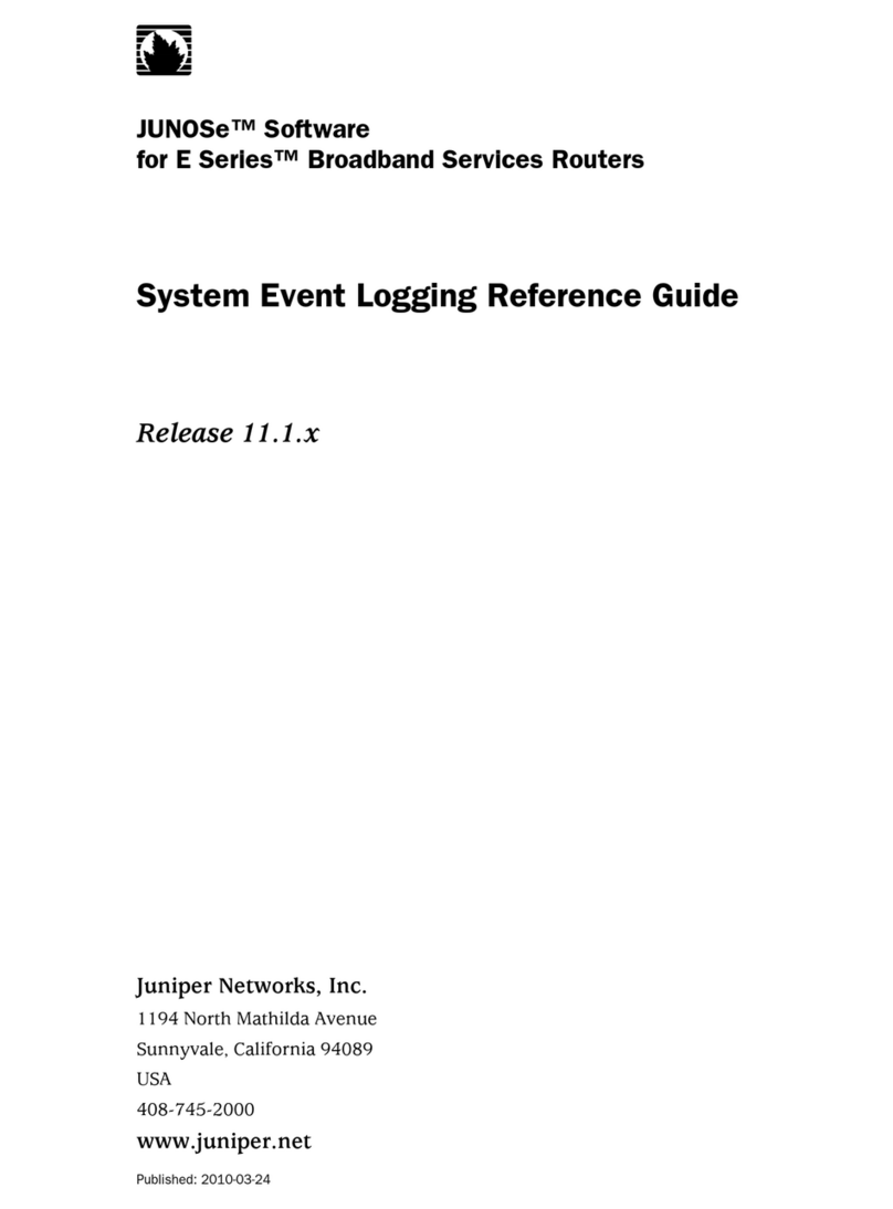 Juniper JUNOSE 11.1.X - SYSTEM EVENT LOGGING ... reference guide Juniper JUNOSE 11.1.X - SYSTEM EVENT LOGGING ... reference guide
