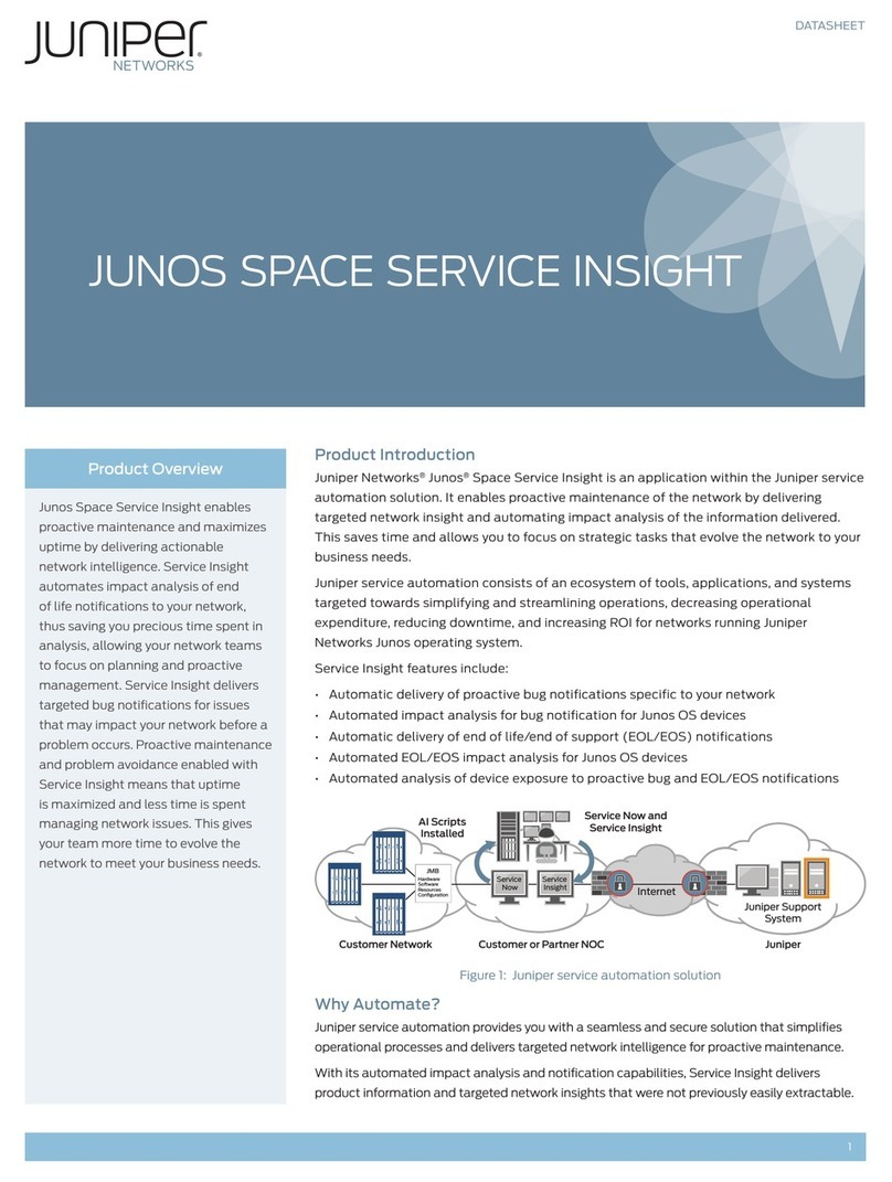 Juniper JUNOS SPACE SERVICE INSIGHT Installation guide