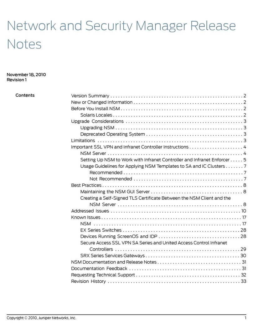 Juniper NETWORK AND SECURITY MANAGER - S REV 1 release note Juniper NETWORK AND SECURITY MANAGER - S REV 1 release note