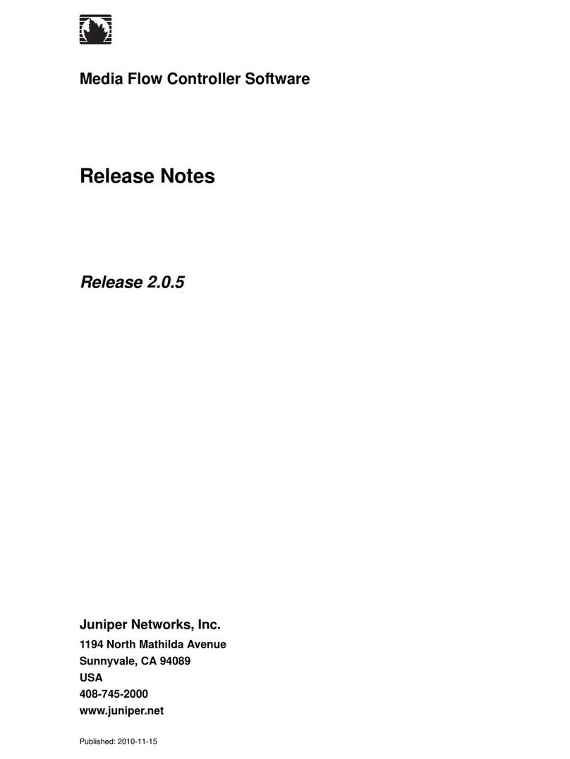 Juniper MEDIA FLOW CONTROLLER 2.0.5 - S REV... Instruction Manual Juniper MEDIA FLOW CONTROLLER 2.0.5 - S REV... Instruction Manual