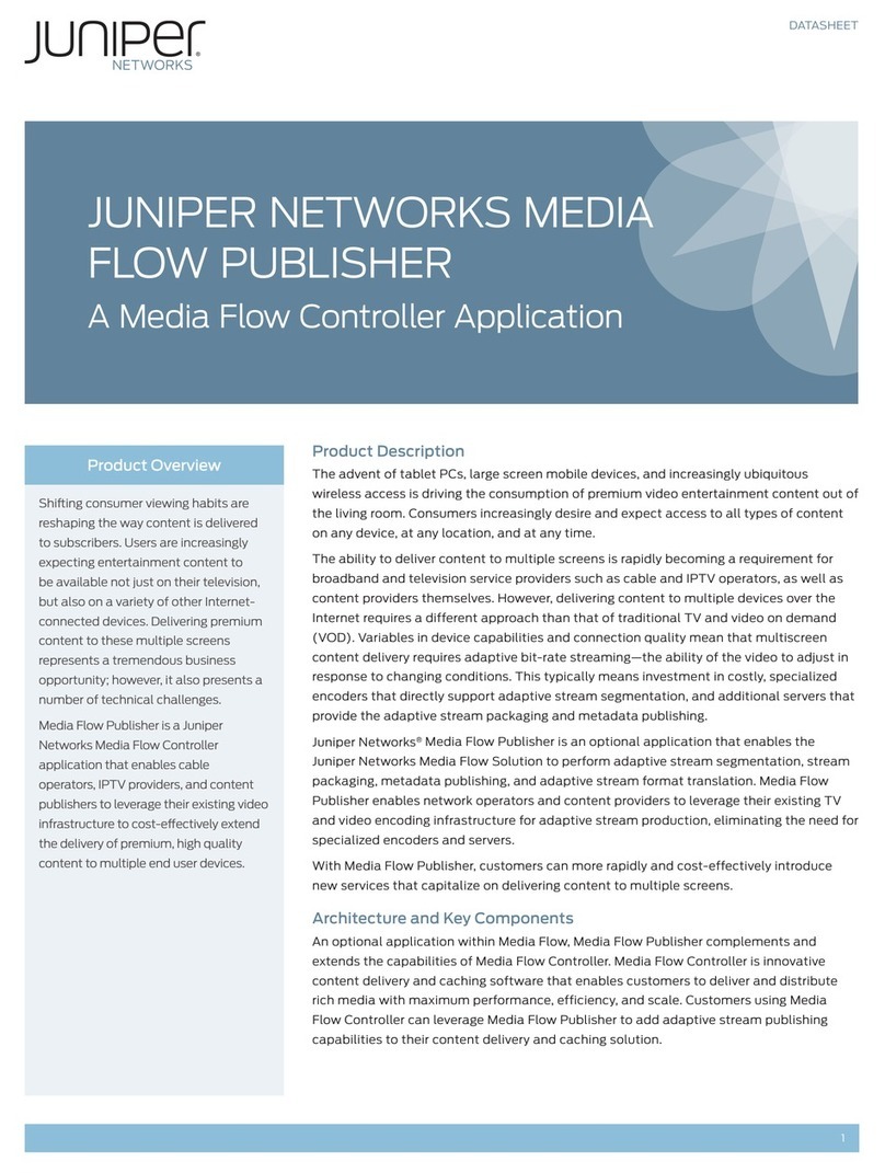 Juniper MEDIA FLOW PUBLISHER User manual