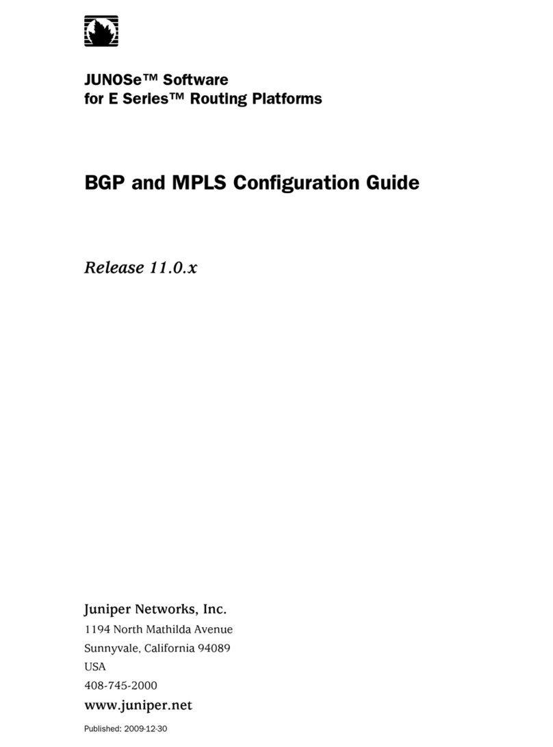 Juniper JUNOSE SOFTWARE FOR E SERIES 11.0.X - BGP AND MPLS CONFIGURATION GUIDE... User manual Juniper JUNOSE SOFTWARE FOR E SERIES 11.0.X - BGP AND MPLS CONFIGURATION GUIDE... User manual