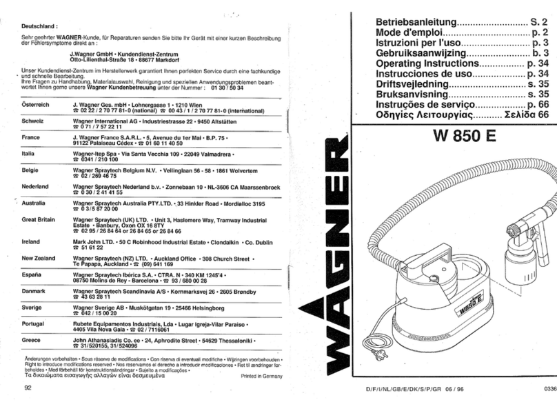 WAGNER W850E User manual