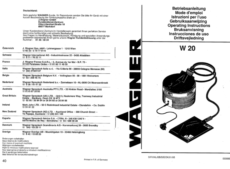 WAGNER W 20 User manual