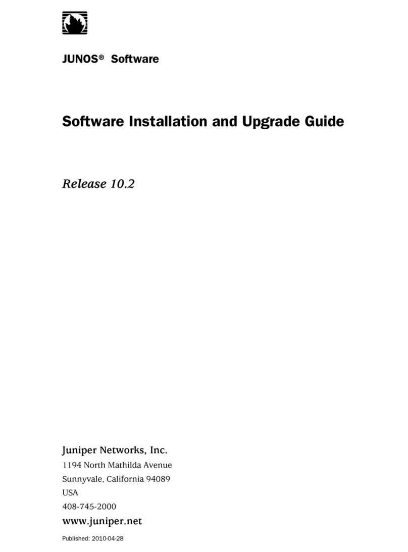 Juniper JUNOS SOFTWARE 10.2 - SOFTWARE INSTALLATION AND UPGRADE GUIDE... Installation and operation manual