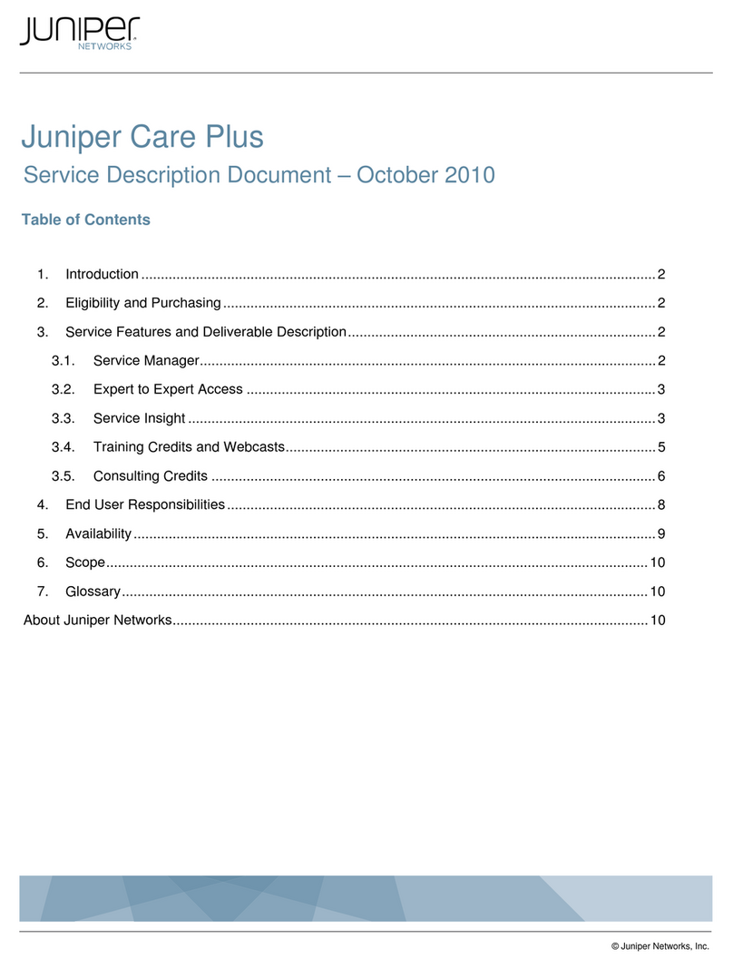 Juniper JUNIPER CARE PLUS - SERVICE DESCRIPTION DOCUMENT... User manual