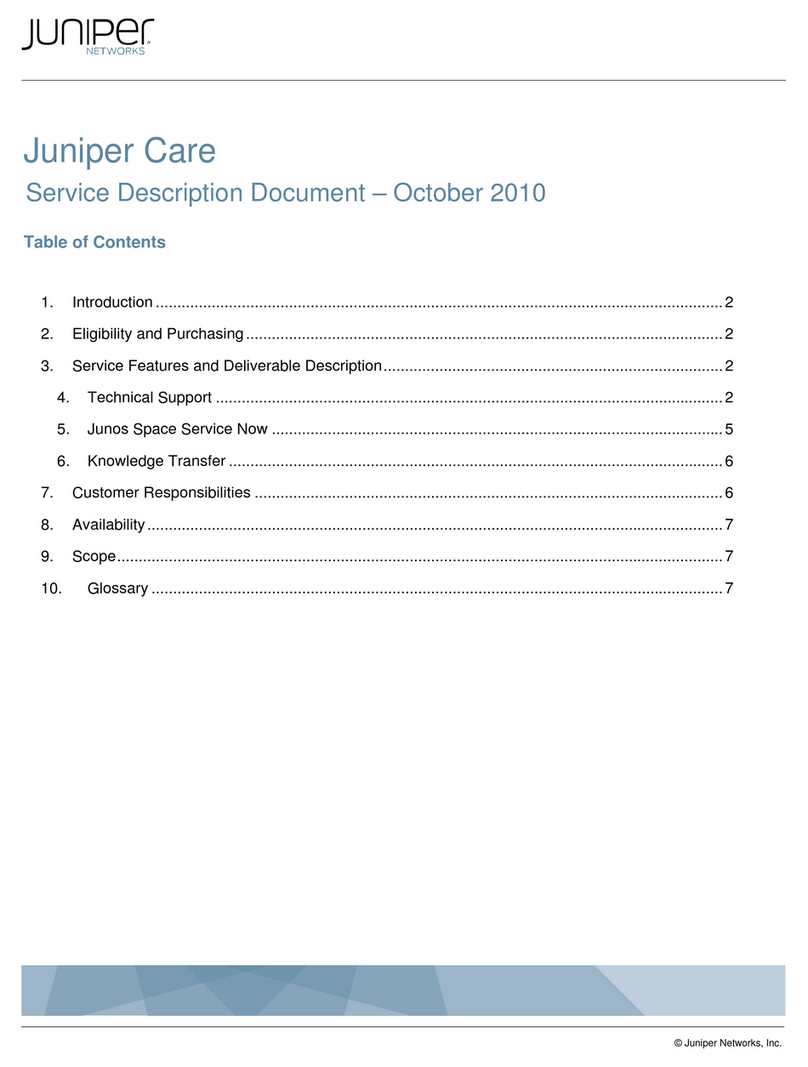 Juniper IMPLEMENTATION SUPPORT - SERVICE DESCRIPTION DOCUMENT... User manual