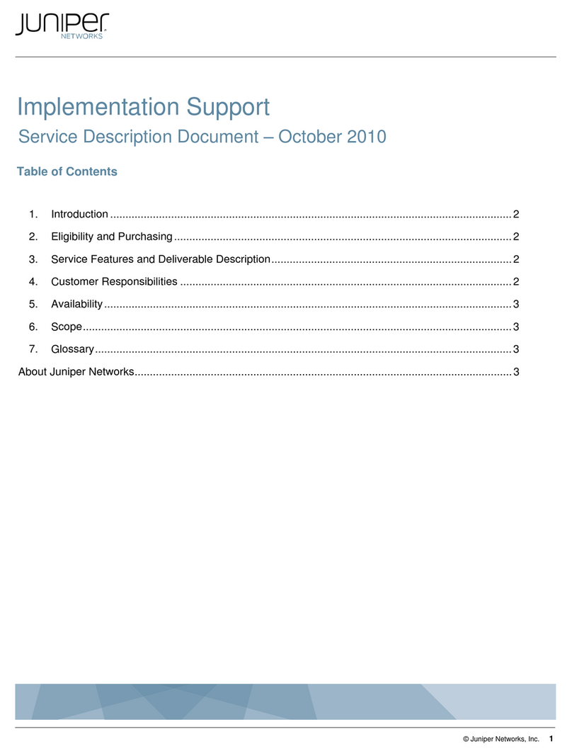 Juniper IMPLEMENTATION SUPPORT - SERVICE DESCRIPTION DOCUMENT... User manual