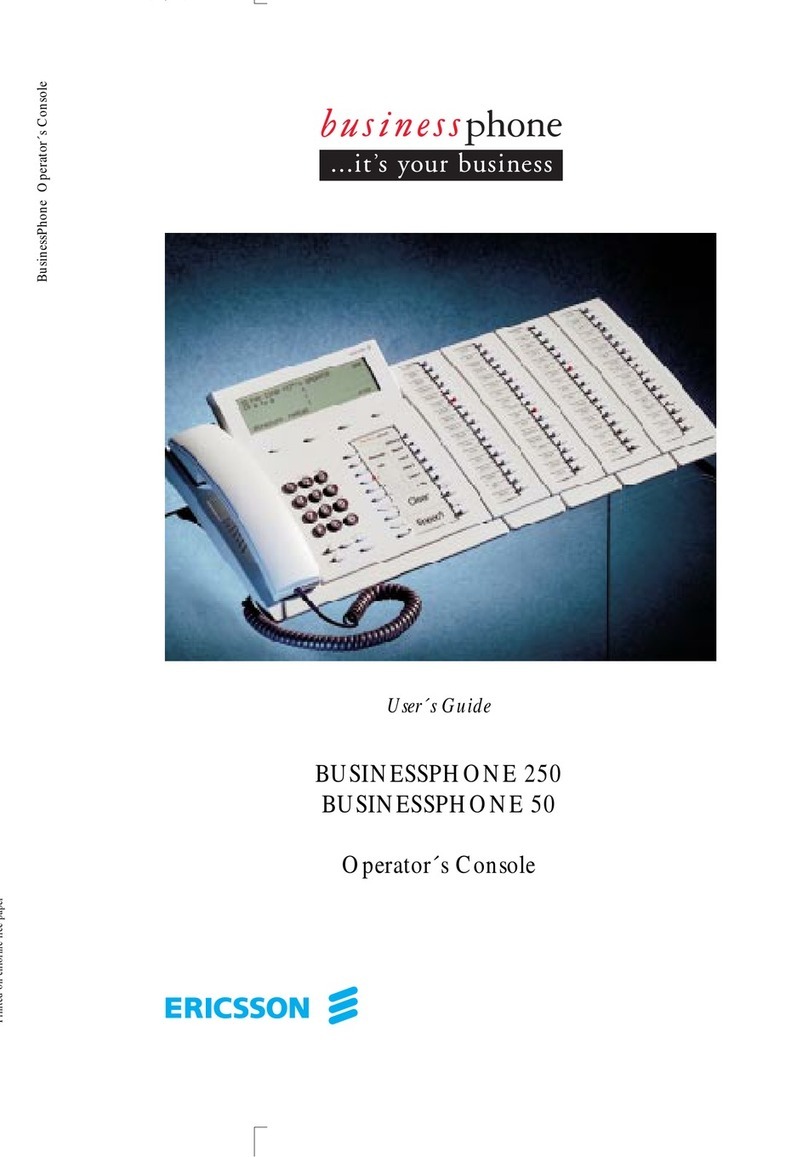 Ericsson BUSINESSPHONE 250 - 2 User manual Ericsson BUSINESSPHONE 250 - 2 User manual