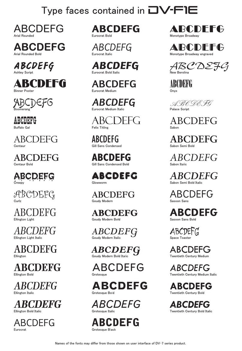 Edirol DV-F1E - TYPE FACES User manual