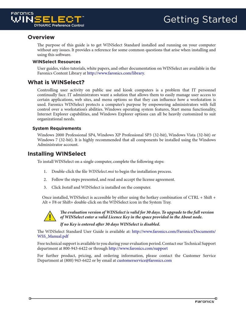 FARONICS WINSELECT STANDARD User manual