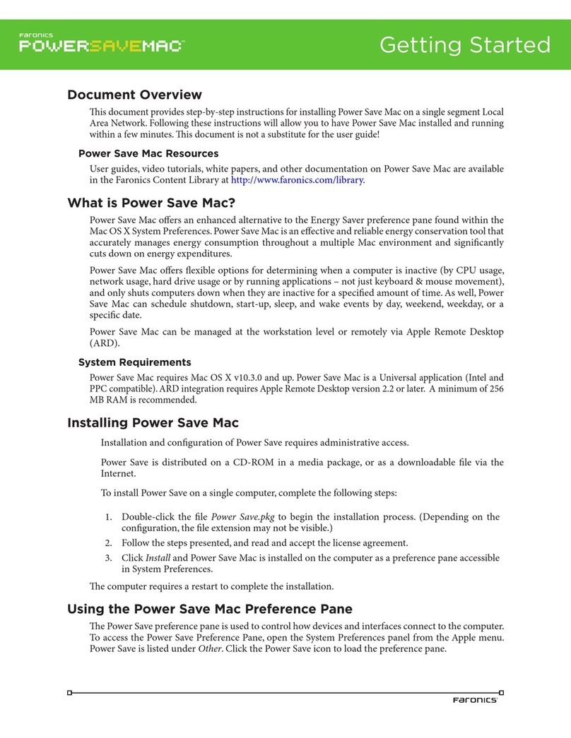 FARONICS POWER SAVE MAC User manual