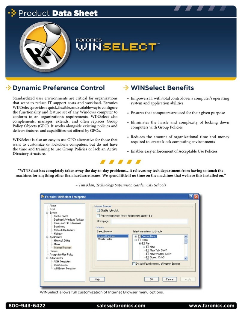 FARONICS WIN SELECT Product data sheet