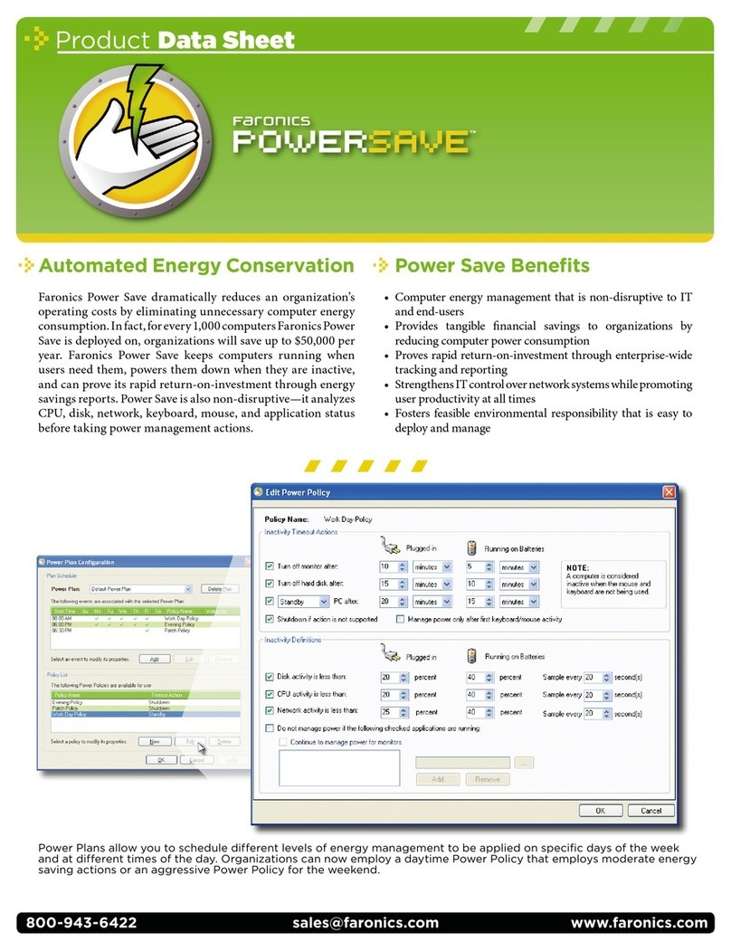 FARONICS POWER SAVE Operational manual