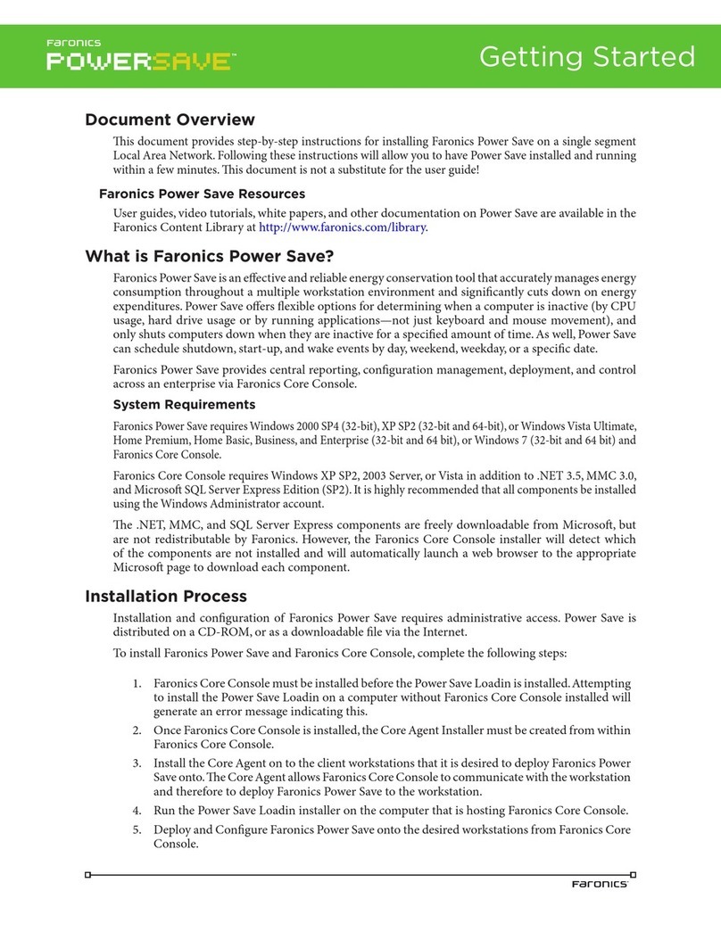 FARONICS POWER SAVE User manual