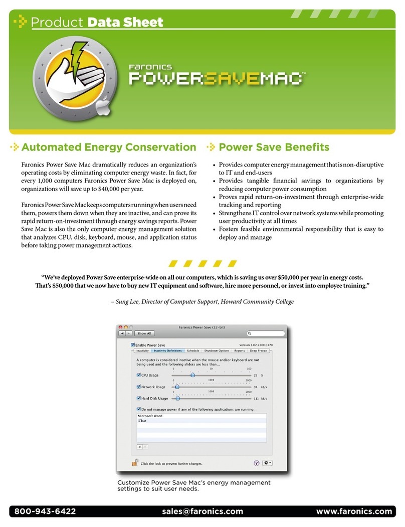 FARONICS POWER SAVE MAC Operational manual FARONICS POWER SAVE MAC Operational manual