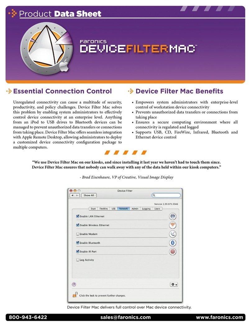 FARONICS DEVICE FILTER MAC Operational manual