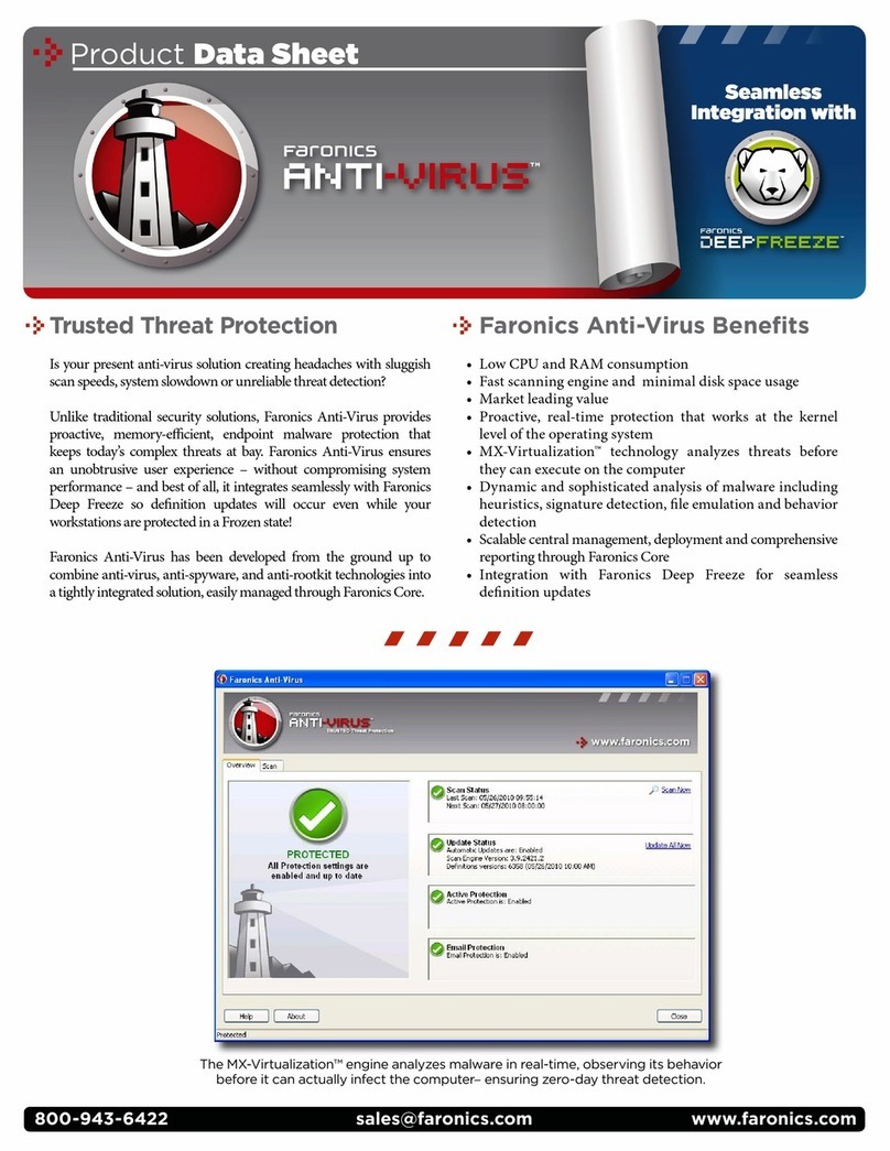FARONICS ANTI-VIRUS Product data sheet