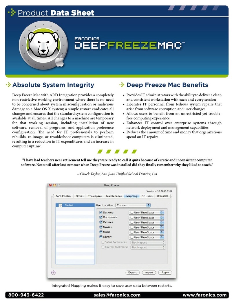 FARONICS DEEP FREEZE MAC Operational manual FARONICS DEEP FREEZE MAC Operational manual