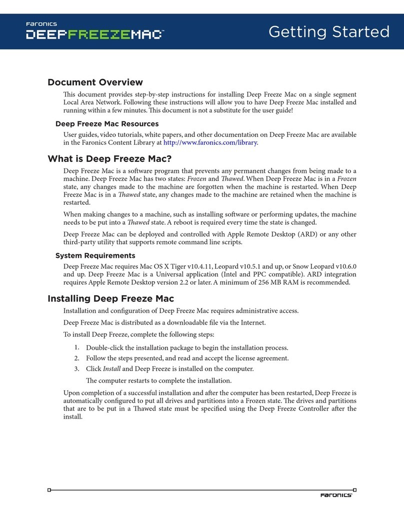 FARONICS DEEP FREEZE MAC User manual