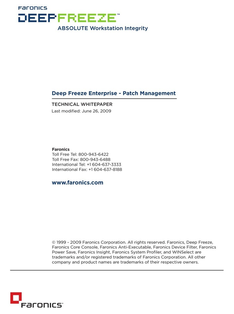 FARONICS DEEP FREEZE ENTERPRISE - PATCH MANAGEMENT... User manual