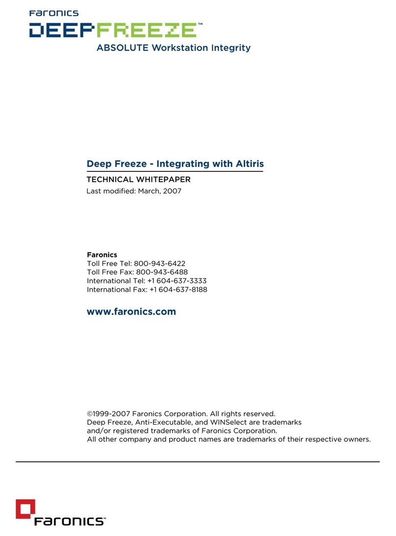 FARONICS DEEP FREEZE - INTEGRATING WITH ALTIRIS... manual