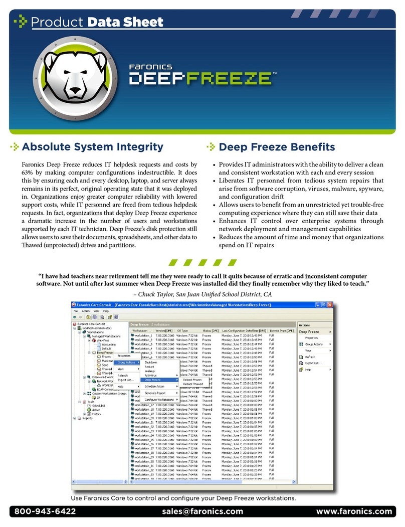 FARONICS DEEP FREEZE - Product data sheet