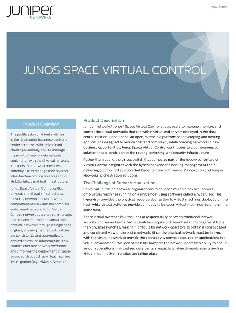 Juniper SPACE VIRTUAL CONTROL User manual Juniper SPACE VIRTUAL CONTROL User manual