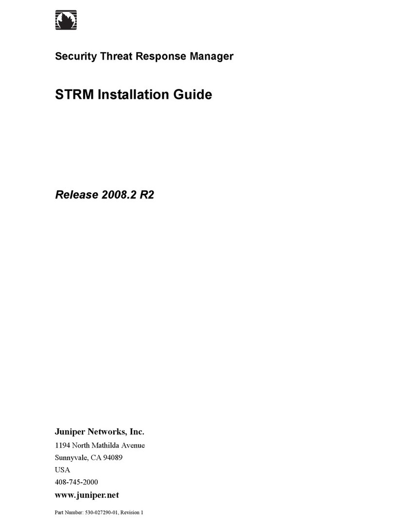 Juniper SECURITY THREAT RESPONSE MANAGER 2008.2 R2 - INSTALLATION... User manual