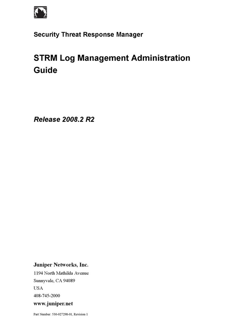 Juniper SECURITY THREAT RESPONSE MANAGER 2008.2 R2 - LOG MANAGEMENT ADMINISTRATION GUIDE REV... Instruction Manual