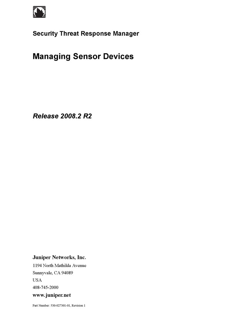 Juniper SECURITY THREAT RESPONSE MANAGER 2008.2 R2 - LOG MANAGEMENT ADMINISTRATION GUIDE REV... User manual Juniper SECURITY THREAT RESPONSE MANAGER 2008.2 R2 - LOG MANAGEMENT ADMINISTRATION GUIDE REV... User manual