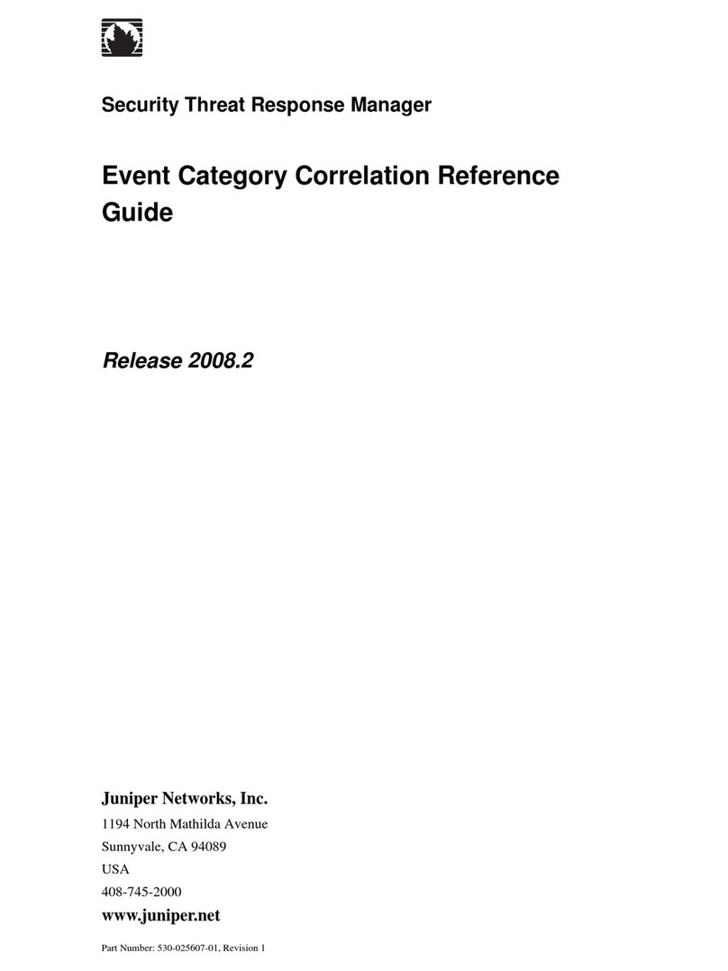 Juniper SECURITY THREAT RESPONSE MANAGER 2008.2 - EVENT CATEGORY CORRELATION REV... reference guide Juniper SECURITY THREAT RESPONSE MANAGER 2008.2 - EVENT CATEGORY CORRELATION REV... reference guide