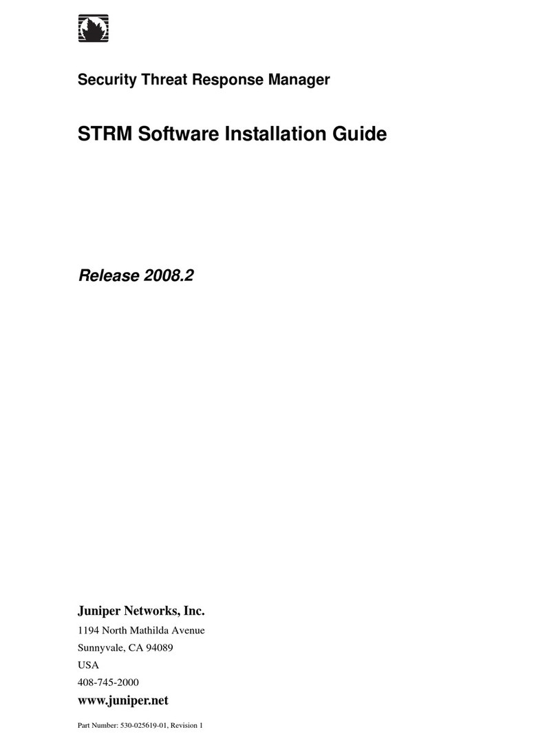 Juniper SECURITY THREAT RESPONSE MANAGER - SOFTWARE INSTALLATION REV... User manual