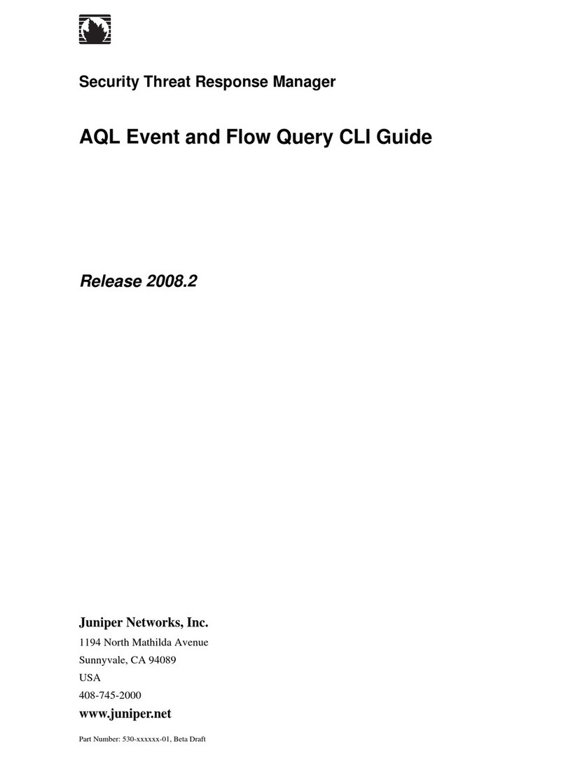 Juniper SECURITY THREAT RESPONSE MANAGER 2008.2 - AQL EVENT AND FLOW QUERY CLI... manual Juniper SECURITY THREAT RESPONSE MANAGER 2008.2 - AQL EVENT AND FLOW QUERY CLI... manual