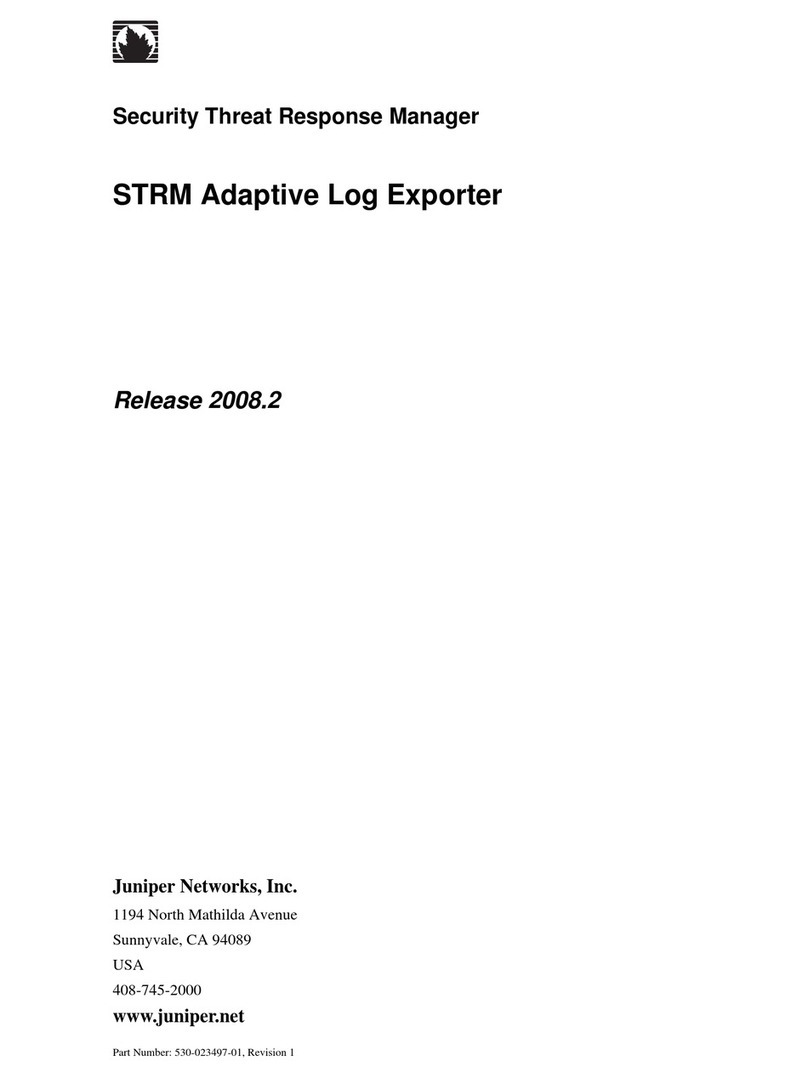 Juniper SECURITY THREAT RESPONSE MANAGER 2008.2 - ADAPTIVE LOG EXPORTER... User manual Juniper SECURITY THREAT RESPONSE MANAGER 2008.2 - ADAPTIVE LOG EXPORTER... User manual