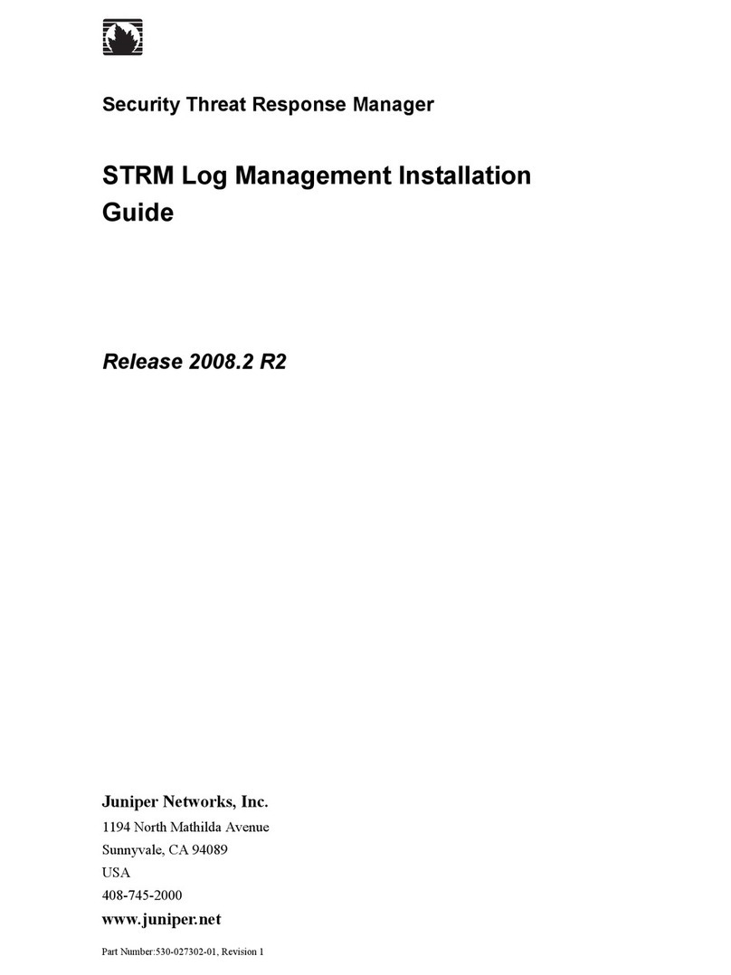 Juniper SECURITY THREAT RESPONSE MANAGER - LOG MANAGEMENT INSTALLATION REV... User manual