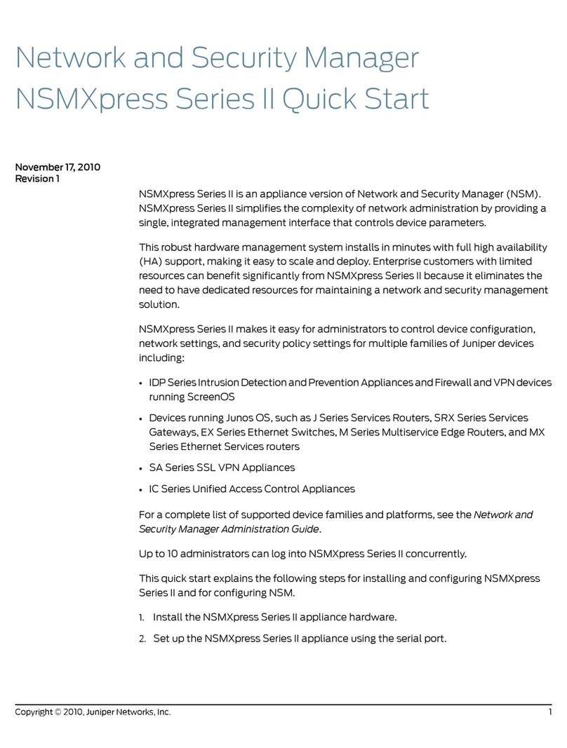 Juniper NETWORK AND SECURITY MANAGER NSMXPRESS SERIES II - ... User manual