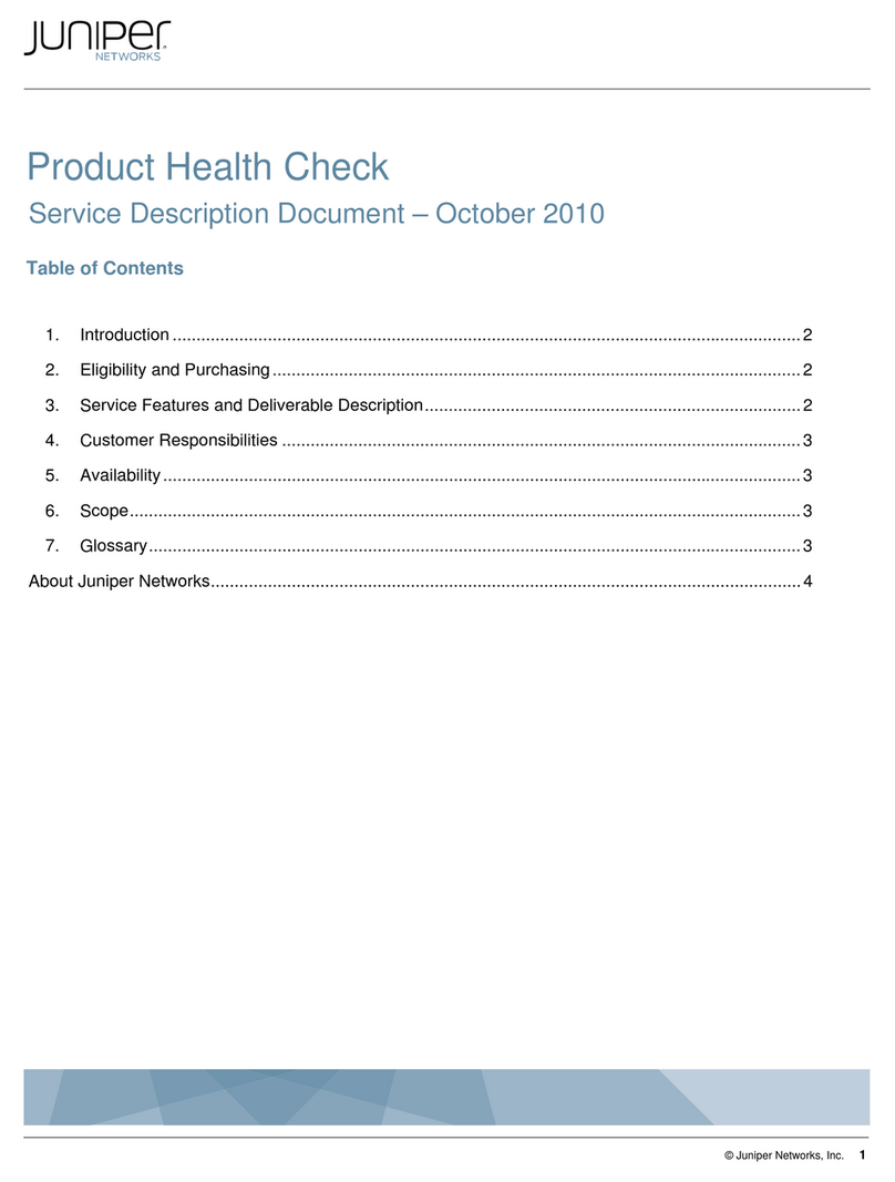 Juniper IMPLEMENTATION SUPPORT - SERVICE DESCRIPTION DOCUMENT... manual