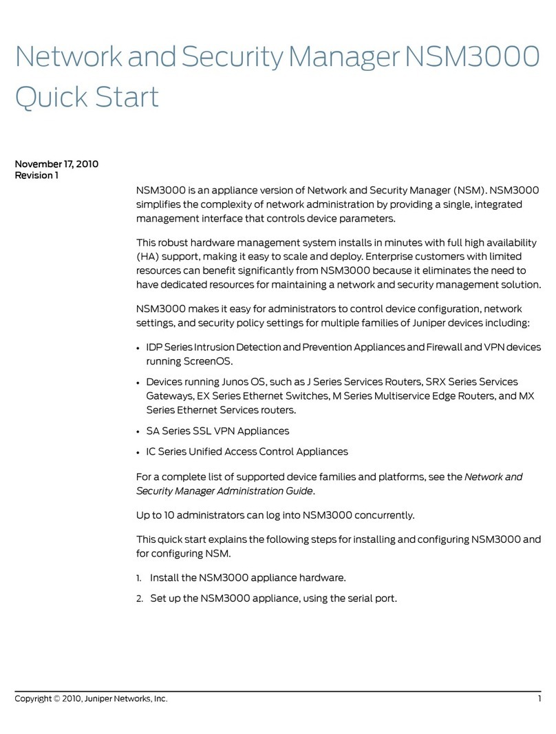 Juniper NETWORK AND SECURITY MANAGER NSM3000 -  REV... User manual