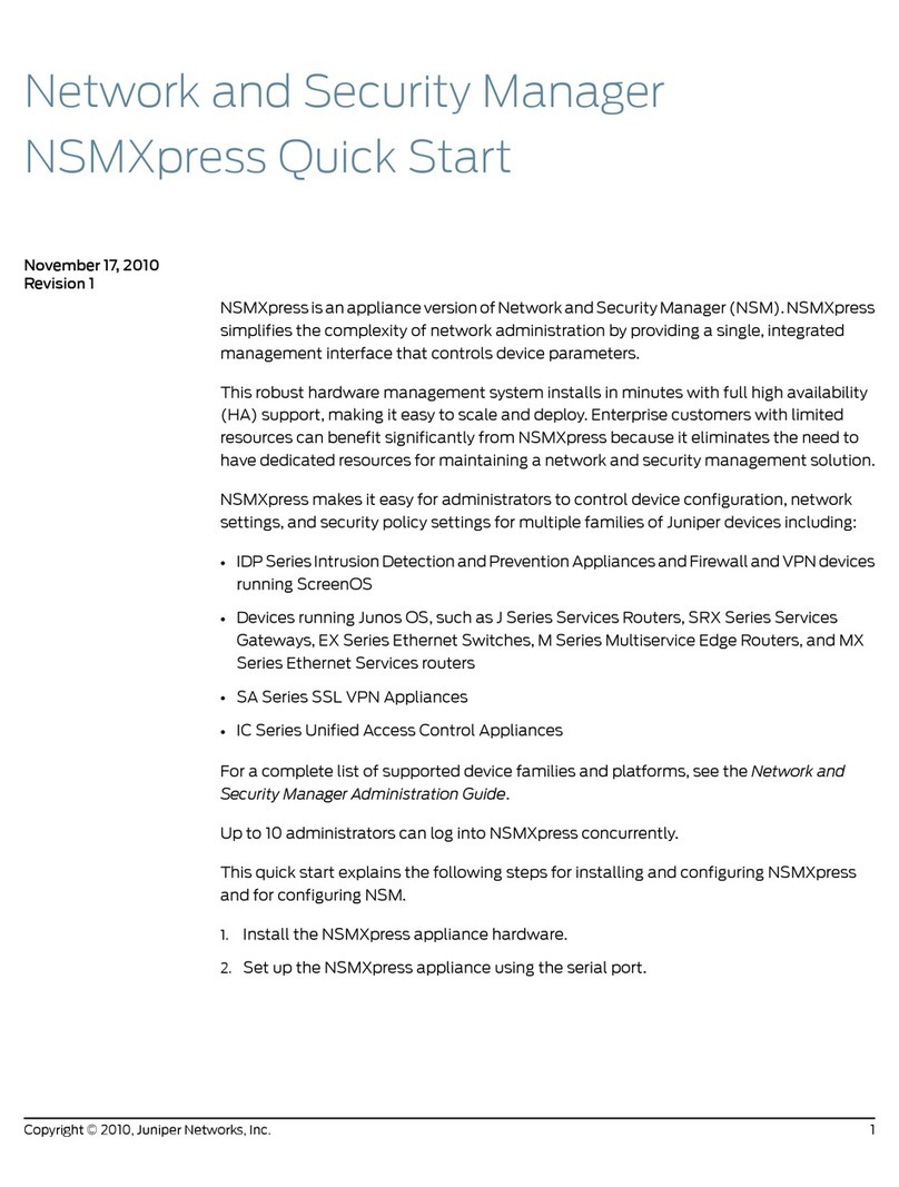 Juniper NETWORK AND SECURITY MANAGER NSMXPRESS - ... quick start Juniper NETWORK AND SECURITY MANAGER NSMXPRESS - ... quick start