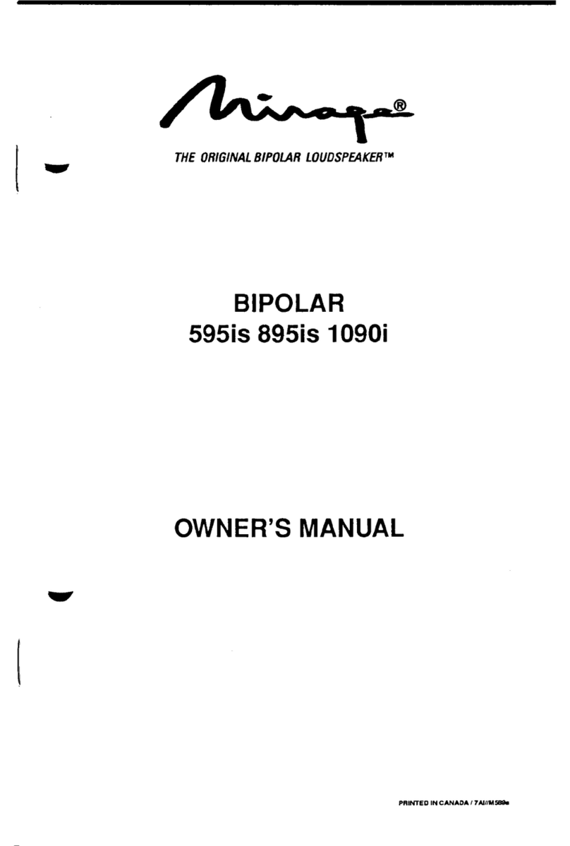 Mirage 1090I User manual Mirage 1090I User manual